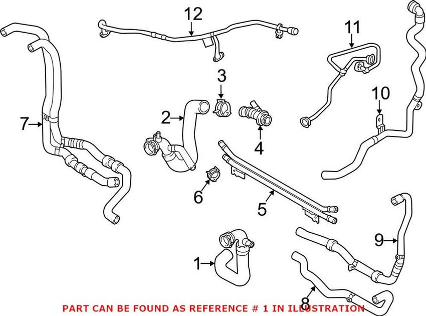 Audi Radiator Coolant Hose - Upper 80A122101AD